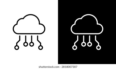 Cloud Computing White Icon Set Design