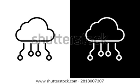 Cloud Computing White Icon Set Design