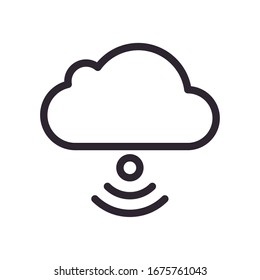 cloud computing with wifi signal line style icon vector illustration design