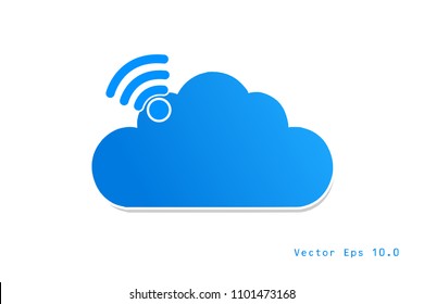 cloud computing with wifi symbol, Cloud Computing Concept vector Illustration