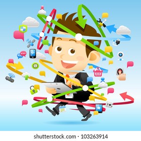 Cloud computing,Businessman concept