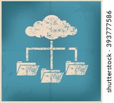 Cloud computing,data design on old background,vector