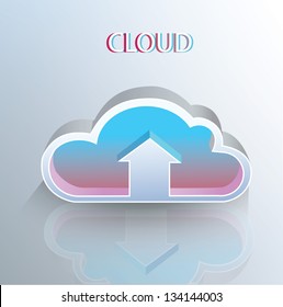 Cloud concept blue color. Mobile icons for infographics.