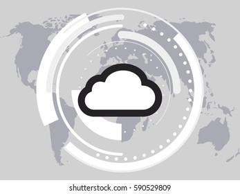 Cloud Concept. Cloud computing interface background. Cloud Vector Illustration.