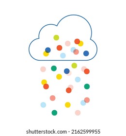 Cloud and confetti vector illustration
