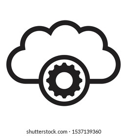 cloud configuration icon black and isolated  vector illustration