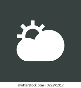 Cloud configure icon, on dark background, white outline, large size symbol