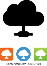 Cloud Connected To Network Icon