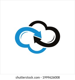 Cloud Connecting Logo Vector Icon Illustration Design