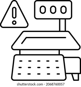 Cloud Connecting Wifi Inbuilt POS Digital Weighing scale Concept Vector Icon Design, Weight Measuring device Error Symbol, Mass balances Sign, calibration and Vibration Stock Illustration