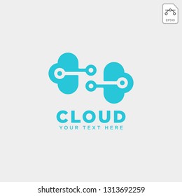 cloud connection communication creative logo template vector illustration