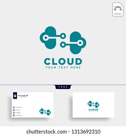 cloud connection communication creative logo template vector illustration