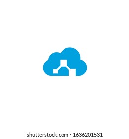 cloud connection data logo modern sign template