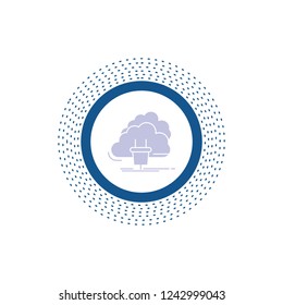 Cloud, connection, energy, network, power Glyph Icon. Vector isolated illustration