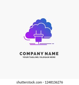 Cloud, connection, energy, network, power Purple Business Logo Template. Place for Tagline.