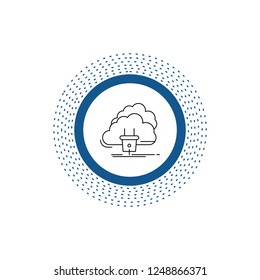 Cloud, connection, energy, network, power Line Icon. Vector isolated illustration
