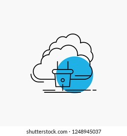 Cloud, connection, energy, network, power Line Icon