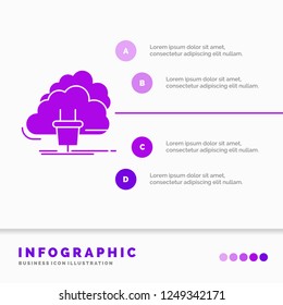Cloud, connection, energy, network, power Infographics Template for Website and Presentation. GLyph Purple icon infographic style vector illustration.