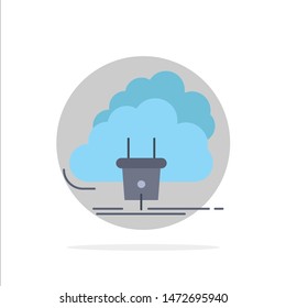 Cloud, connection, energy, network, power Flat Color Icon Vector