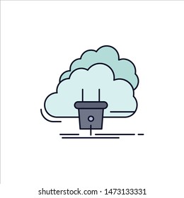 Cloud, connection, energy, network, power Flat Color Icon Vector