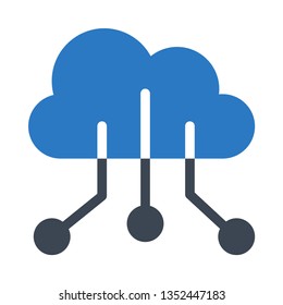 cloud connection glyph double color