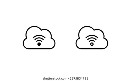 Cloud Connection icon design with white background stock illustration