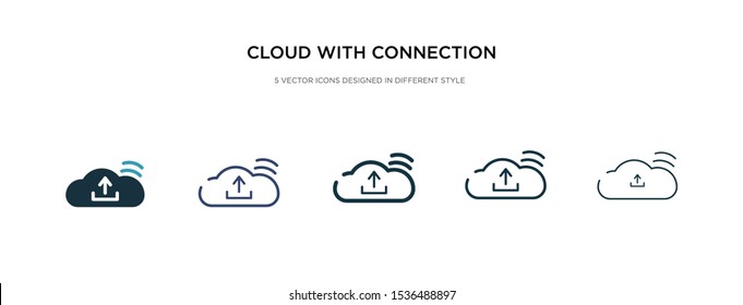 cloud with connection icon in different style vector illustration. two colored and black cloud with connection vector icons designed in filled, outline, line and stroke style can be used for web,