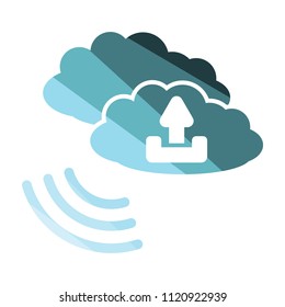 Cloud connection icon. Flat color design. Vector illustration.