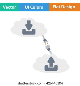 Cloud connection icon. Flat design. Vector illustration.