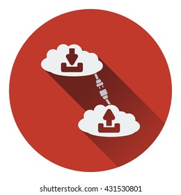 Cloud connection icon. Flat design. Vector illustration.