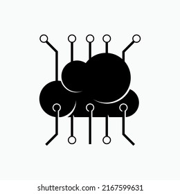Cloud Connection Icon. Network, Data Storage Symbol - Vector. 