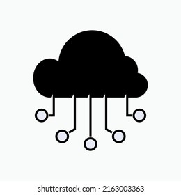 Icono de conexión de nube. Coloque Guardar datos, símbolo de almacenamiento - vector.
