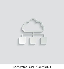 cloud connection icon. smart devices icon  paper with shadow 