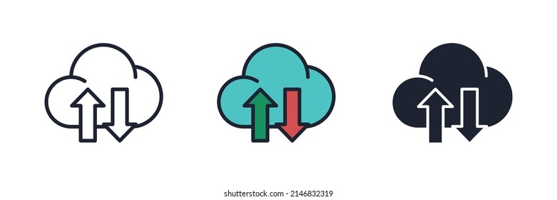 cloud connection icon symbol template for graphic and web design collection logo vector illustration