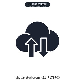 plantilla de símbolo de icono de conexión en la nube para el logotipo de colección de diseño gráfico y web ilustración vectorial