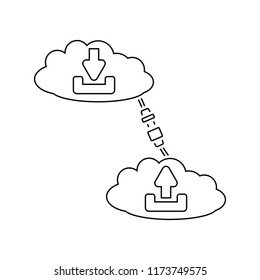 Cloud connection icon. Thin line design. Vector illustration.