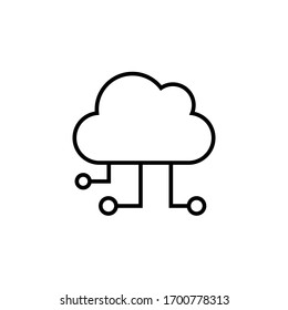 cloud connection icon vector illustration outline style design. isolated on white background