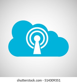 cloud connection internet concept graphic vector illustration eps 10