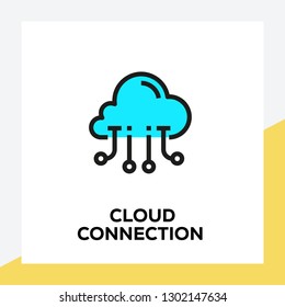 CLOUD CONNECTION LINE ICON SET