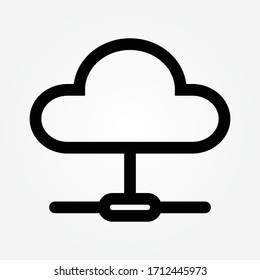 cloud connection line icon vector illustration