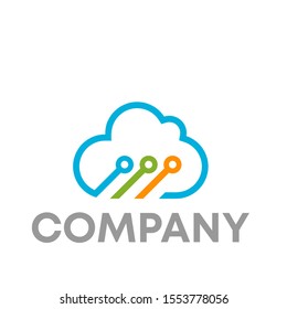 cloud connection logo sign vector template