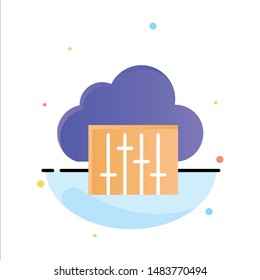 Cloud, Connection, Music, Audio Abstract Flat Color Icon Template