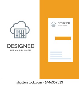 Cloud, Connection, Music, Audio Grey Logo Design and Business Card Template