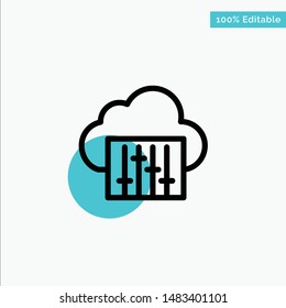 Cloud, Connection, Music, Audio turquoise highlight circle point Vector icon