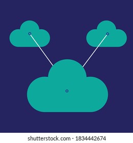cloud with connection on the internet or technology