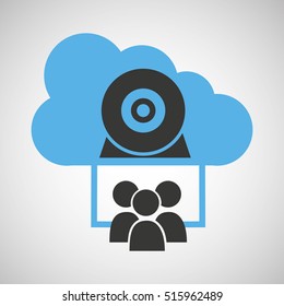 cloud connection social media group camera web vector illustration eps 10