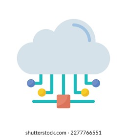 Cloud connection  vector flat Icon Design illustration. SEO Development And Marketing Symbol on White background EPS 10 File