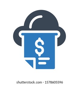 cloud connection vector glyph color icon 