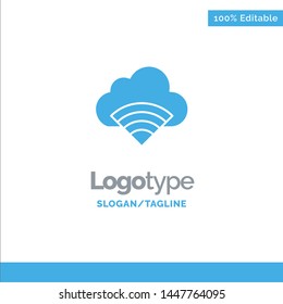 Cloud, Connection, Wifi, Signal Blue Business Logo Template