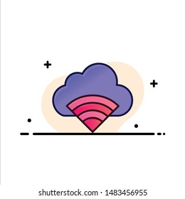 Cloud, Connection, Wifi, Signal  Business Flat Line Filled Icon Vector Banner Template